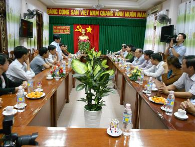 Lãnh đạo huyện Tuy Phước tiếp và làm việc với Đoàn công tác huyện Cam Lộ, tỉnh Quảng Trị