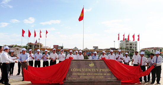 Lễ khánh thành công viên Tuy Phước tại huyện Can Lộc (Hà Tĩnh).