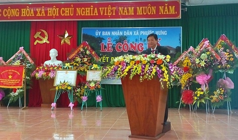Đ/c Trần Kỳ Quang- Phó Chủ tịch UBND huyện phát biểu tại buổi Lễ