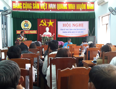 Quang cảnh Hội nghị tổng kết hoạt động Công đoàn năm 2017