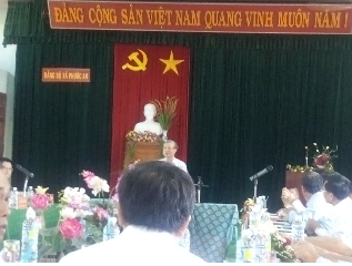 Đồng chí Trần Quốc Vượng- Ủy viên Bộ Chính trị, Thường trực Ban Bí thư TW Đảng phát biểu tại buổi làm việc
