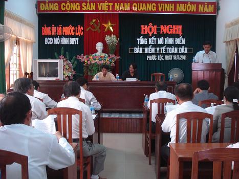 Hội nghị tổng kết “mô hình điểm bảo hiểm y tế toàn dân”của huyện tại xã Phước Lộc