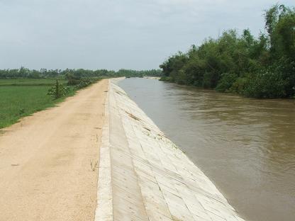 Tuyến đê sông Gò Chàm, đoạn thôn An Hòa, xã Phước Quang (Tuy Phước) vừa được đầu tư kiên cố theo chương trình mục tiêu