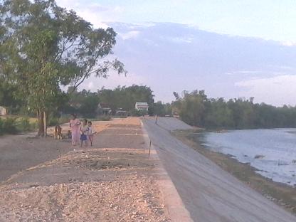 Cứng hóa đê sông ở Phước Quang