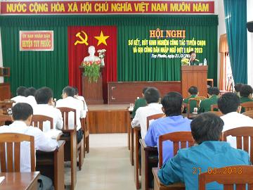 Hội nghị sơ kết, rút kinh nghiệm công tác tuyển chọn, gọi công dân nhập ngũ đợt 1- năm 2013