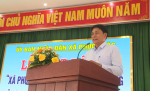 Đồng chí Huỳnh Nam - Phó Bí thư Huyện ủy, Chủ tịch UBND huyện phát biểu tại buổi Lễ