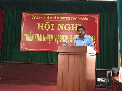 Đ/c Trần Hữu Tường- Phó Chủ tịch UBND huyện phát biểu kết luận Hội nghị