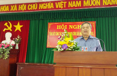 Đ/c Nguyễn Đình Thuận- Chủ tịch UBND huyện phát biểu kết luận tại Hội nghị